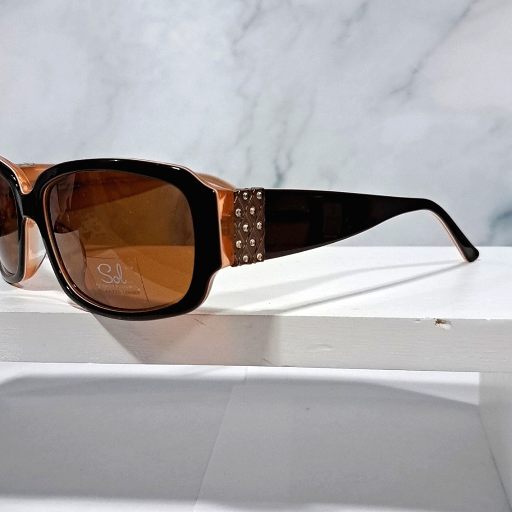 NEW SOL Sunglasses, Brown POLARIZED lenses, modern shades, women's FALL fashion